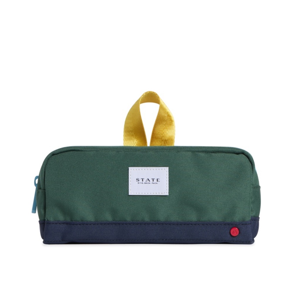 State Clinton Pencil Case Green/Navy (waitlisted)